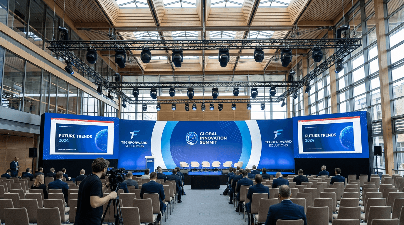 Buehnenvisualisierung fuer Firmenveranstaltungen